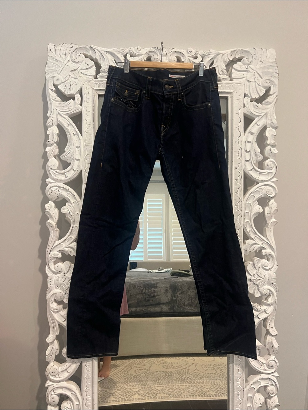 True Religion Men's Dark Blue Straight-Leg Jeans